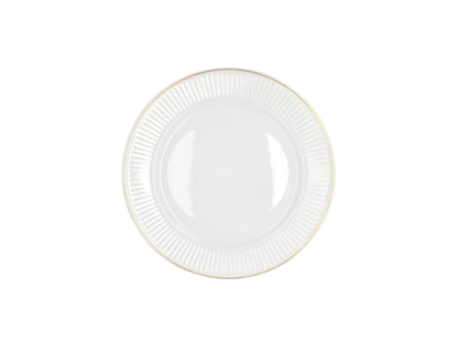 Pillivuyt Plissé Gold Tallerken flad Dia 22 cm Hvid/Mat guld