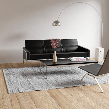 Rug Solid | Tæppe, læder, light grey