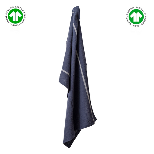 Sebastian | Viskestykke stålblå GOTS