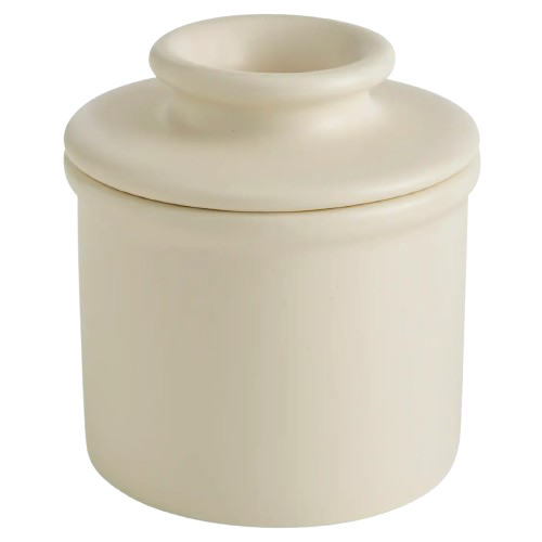 Smørkrukke med vand, retro elfenben mat