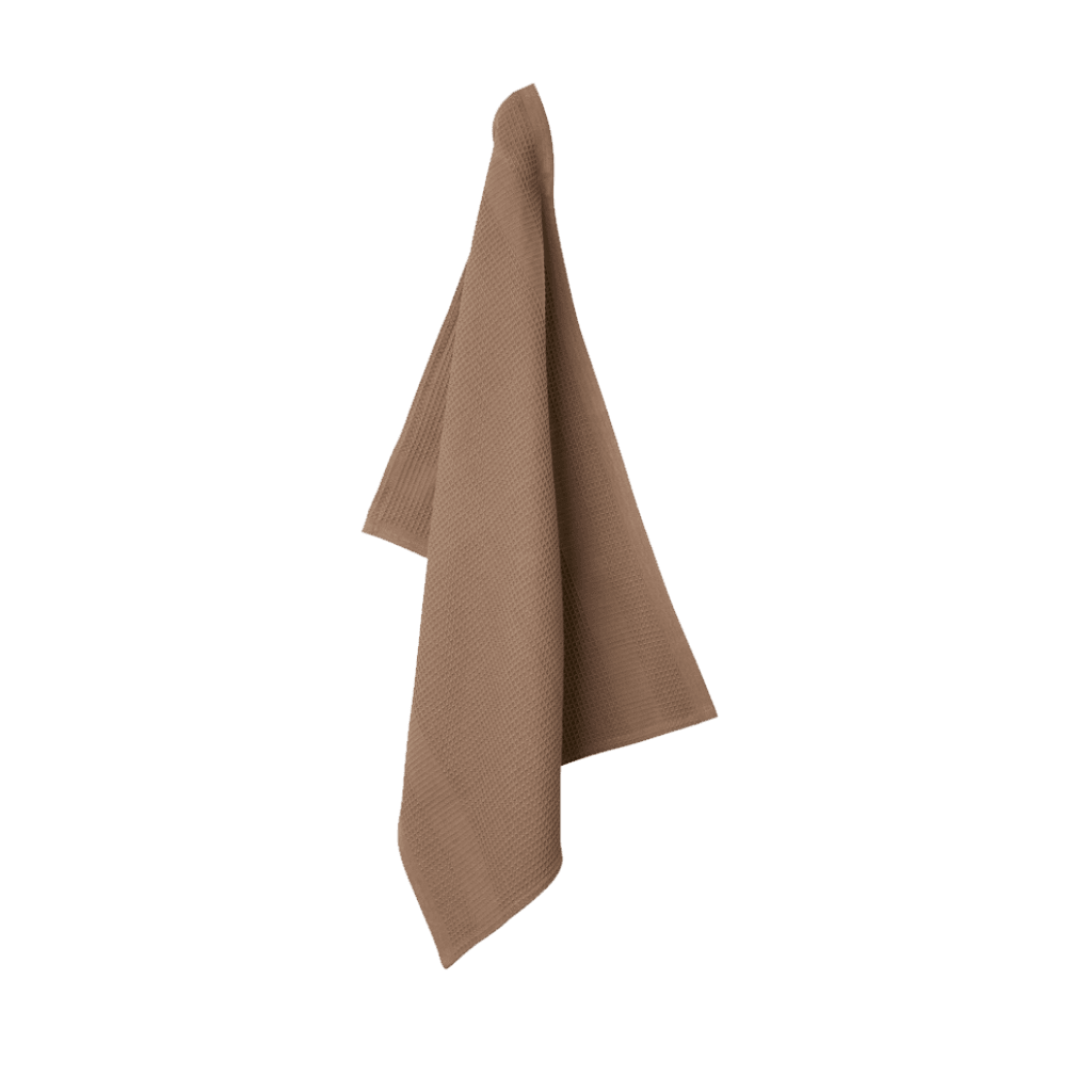 Vaffel | Køkkenhåndklæde I Øko Bomuld Brun Håndklæde
