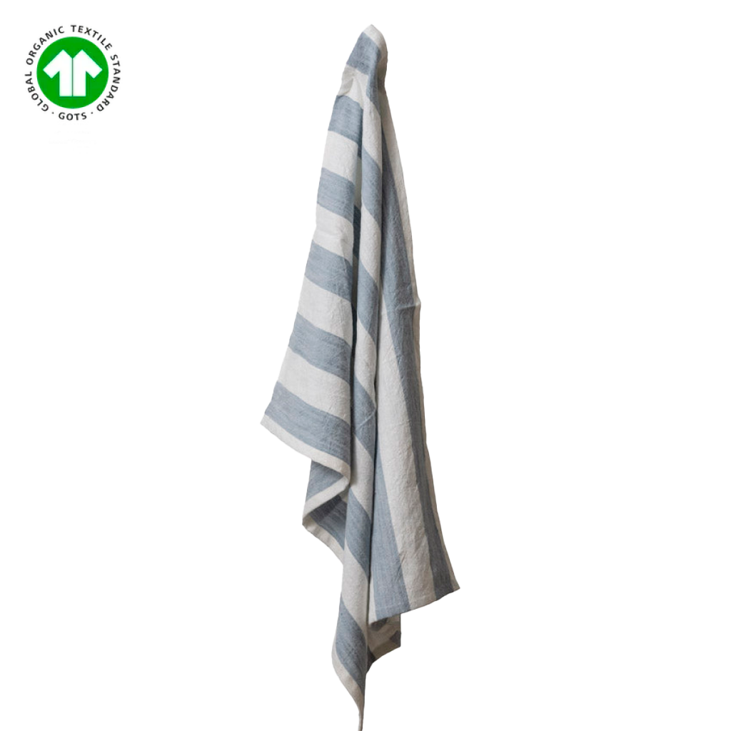 Valentin | Viskestykke Off White/Iceblue Gots