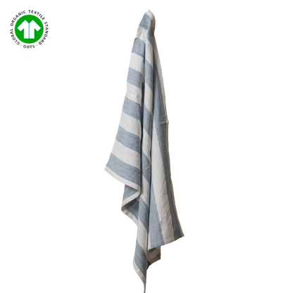 Valentin | Viskestykke Off White/Iceblue Gots