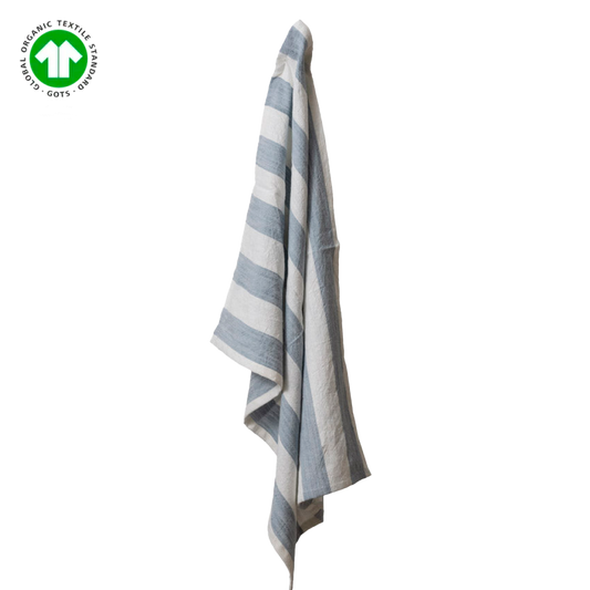 Valentin | Viskestykke Off White/Iceblue Gots