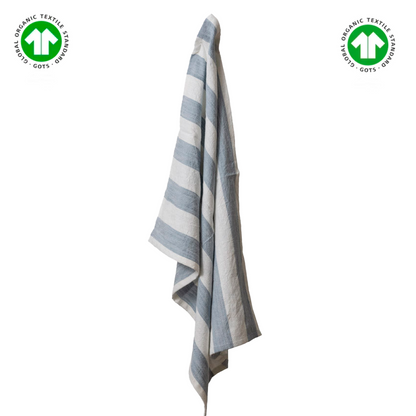 Valentin | Viskestykke Off White/Iceblue Gots