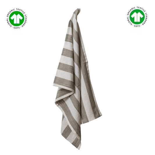 Valentin | Viskestykke off white/khaki GOTS