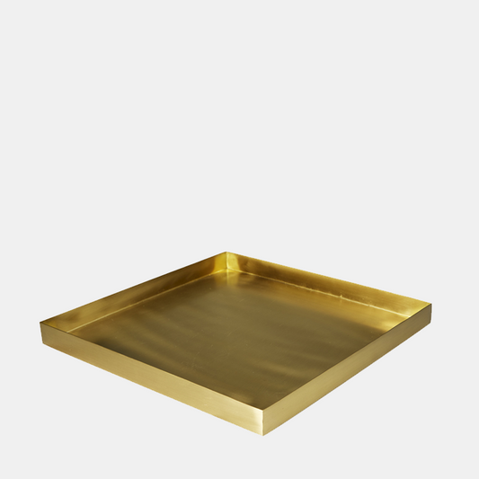 Tray | Bakke, mat messing, 24x24 cm