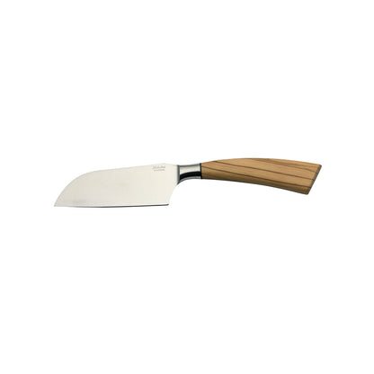 Smuk japansk santoku kniv med skaft i oliventræ fra Saladini. 