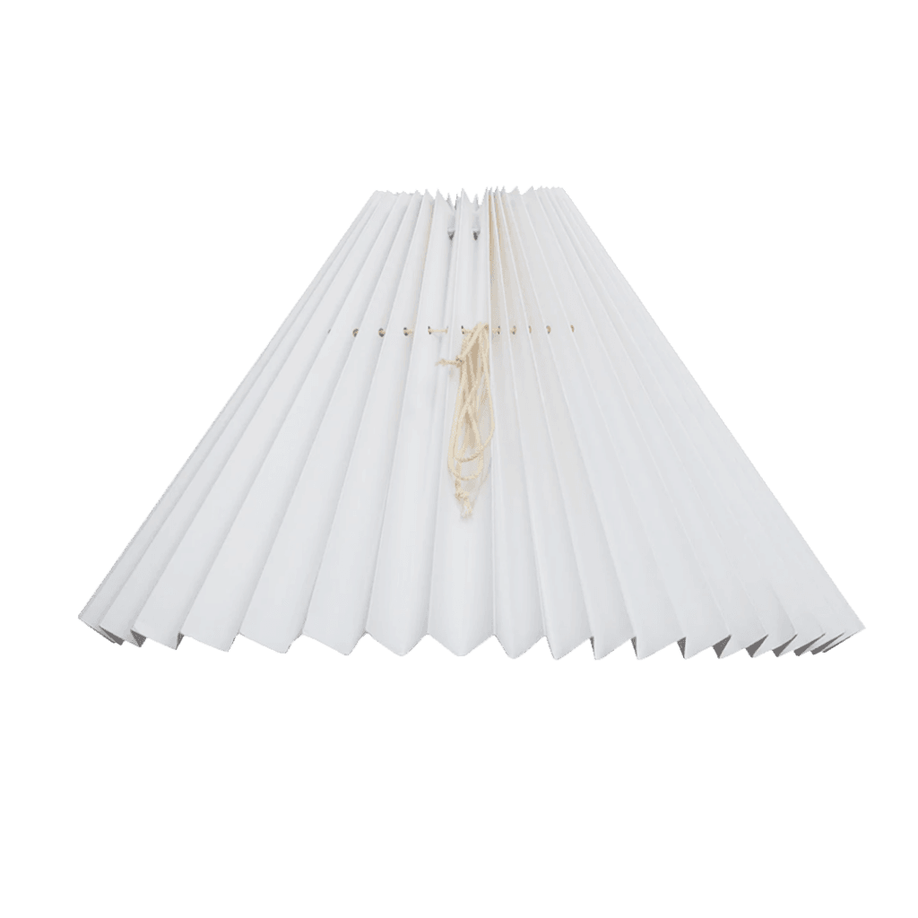 Håndmalet hvid plissé lampeskærm
