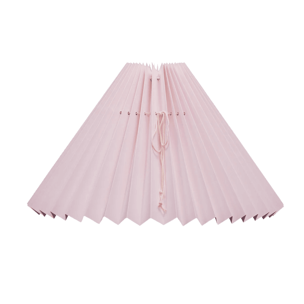 Håndmalet rosa plissé lampeskærm