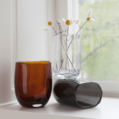 Jasmine | Vase i mundblæst glas, H.17,5cm, Clear