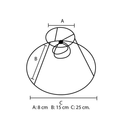 Klemme stativ til plissélampeskærm, 25 cm.