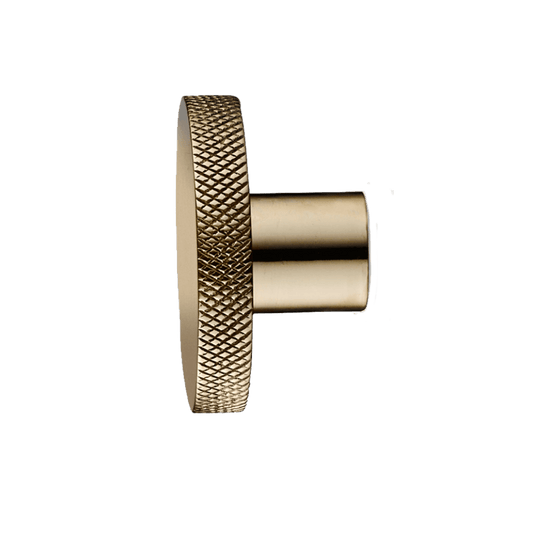 Knop | Greb/knage m. riflet mønster, messing,  4 cm