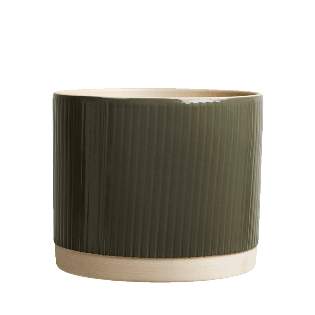 Lotte | Urtepotteskjuler i keramik m. grøn glasur