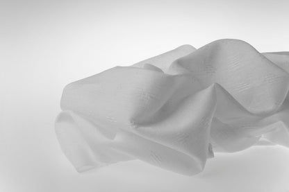Metervarer, hør/bomuld, hvid stjerner, 150 cm. - H. Skjalm P.