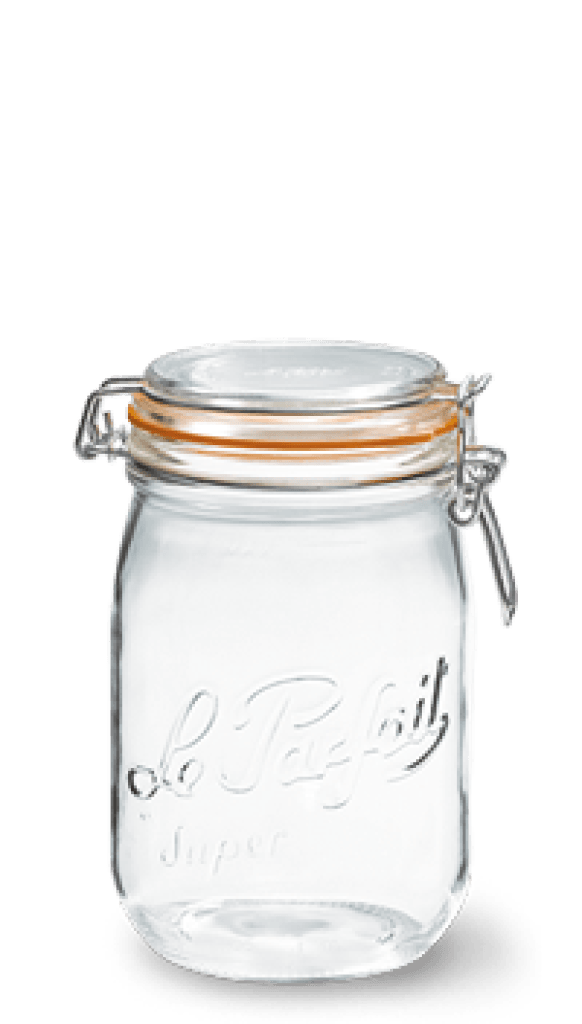 Glas med patentlåg, 1 l. Le Parfait, H. Skjalm P.